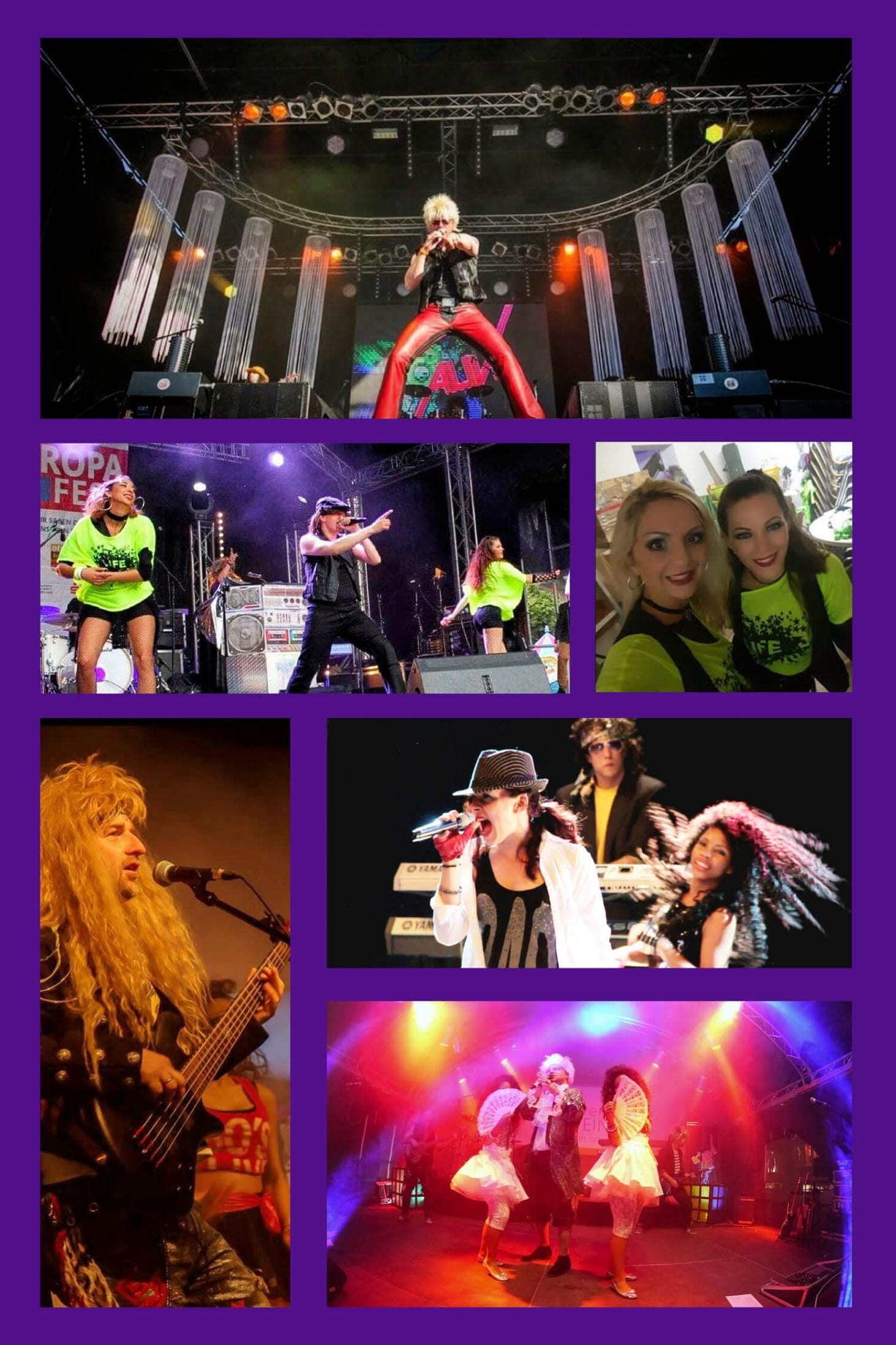 80er Jahre Tribute Band Live Show Performance Festival Stadt feste - Madonna Queen Ac DC Nena NDW U2 Tina Turner Bon Jovi Depeche mode Frankie goes to hollywood Duran Duran Falco Kiss Bonnie Tyler Dead or Alive Show, Tänzer rock pop new wave soul ndw. 